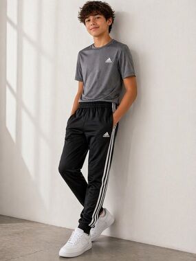 Adidas Boys XL Black 2-Stripe Track Pants | Joggers 18/20